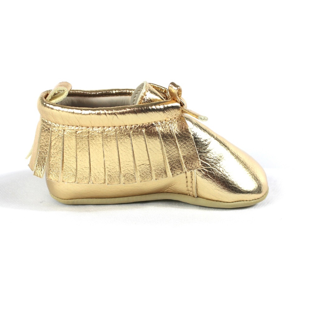 Old Navy Gold Moccasins Size 6-12 Months - Picture 6 of 8